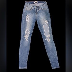 Cello Super Distressed Jeans in Medium Wash Size 7